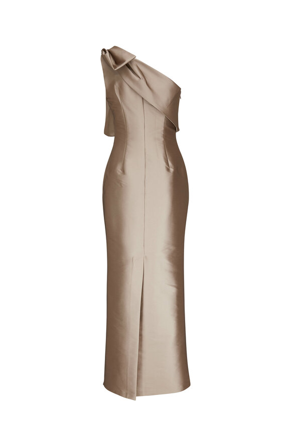 Sachin + Babi - Bonnie Pewter One-Shoulder Gown