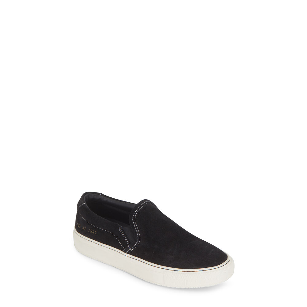 Woman by Common Projects - Women's Black Leather Slip-On Sneaker Woman by Common Projects - Women's Black Leather Slip-On Sneaker