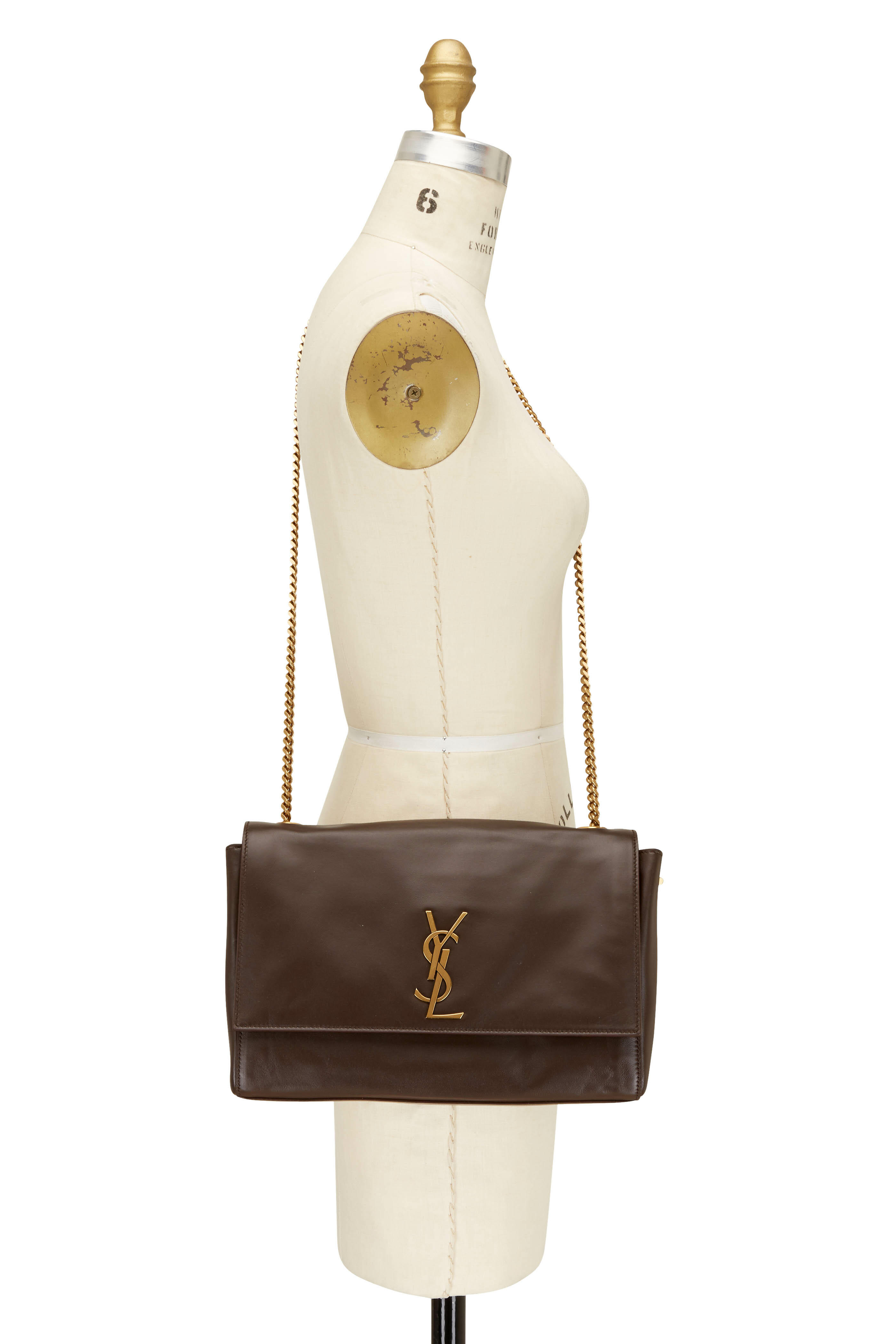 Kate Medium Reversible Leather Shoulder Bag in Brown - Saint