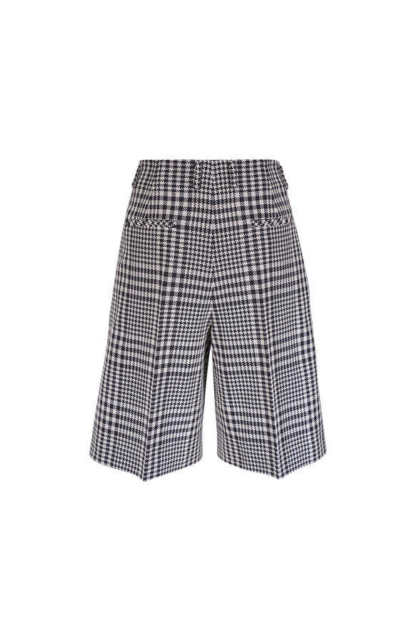Lafayette 148 New York Clark Black & White Plaid Wide Leg Shorts - view 5