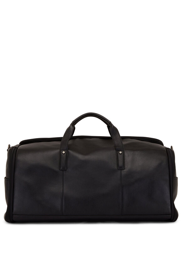 Bosca - Black Leather Garment Duffle Bag