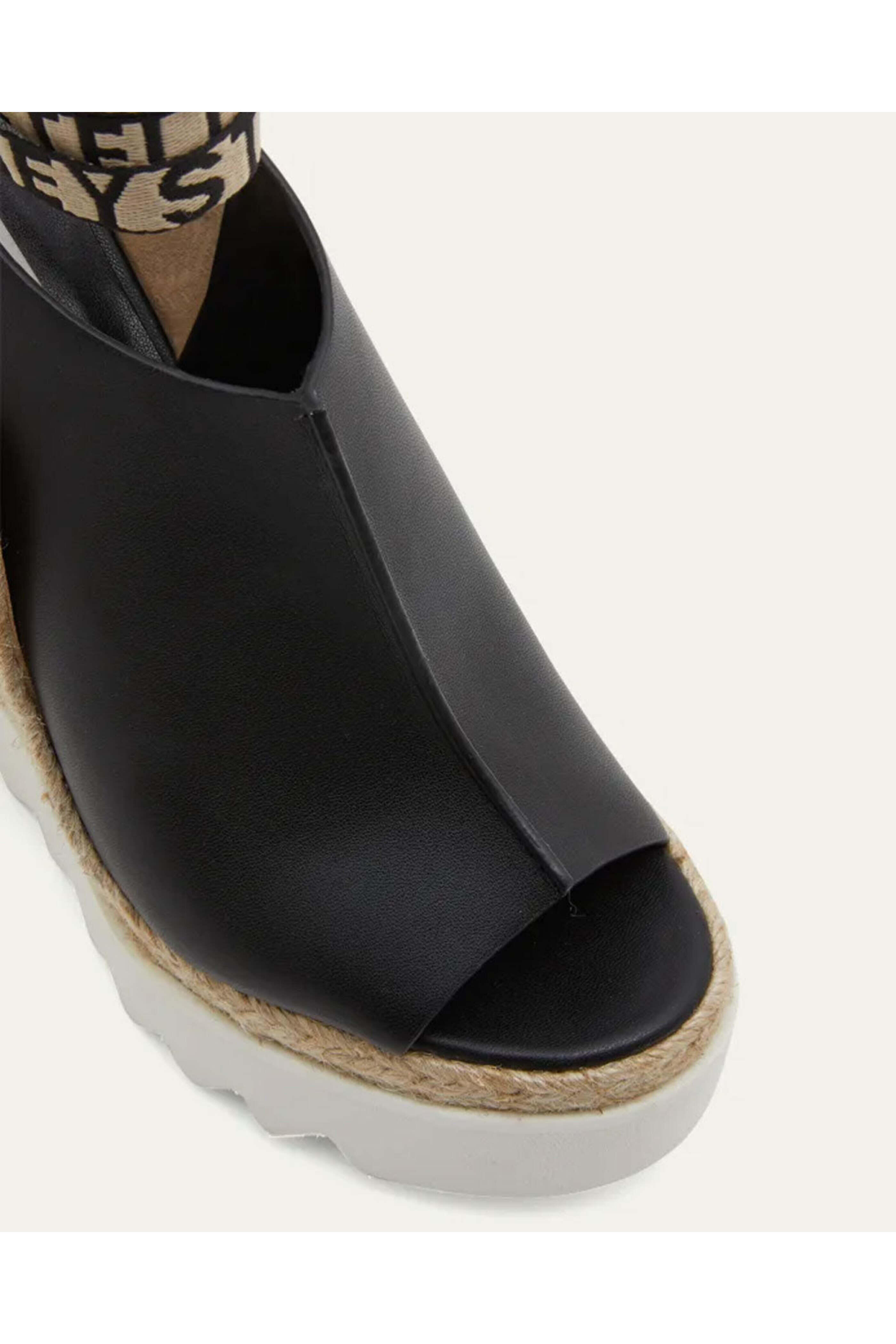 Stella McCartney - Gaia Faux Leather Wedge Sandal in Black