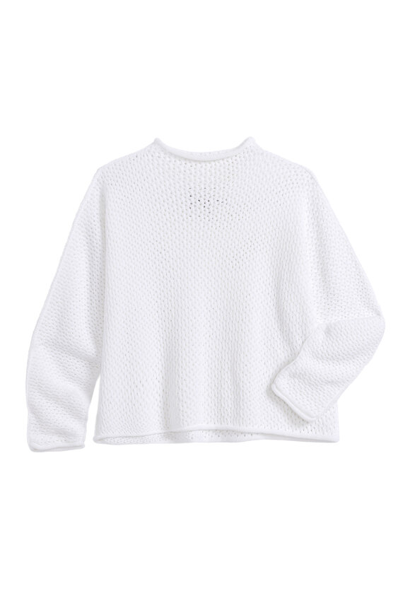Frank & Eileen Monterey Pointelle White Sweater - view 1