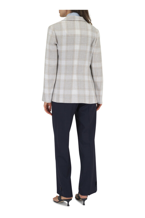 Kiton - Netural Check Plaid Open Jacket 