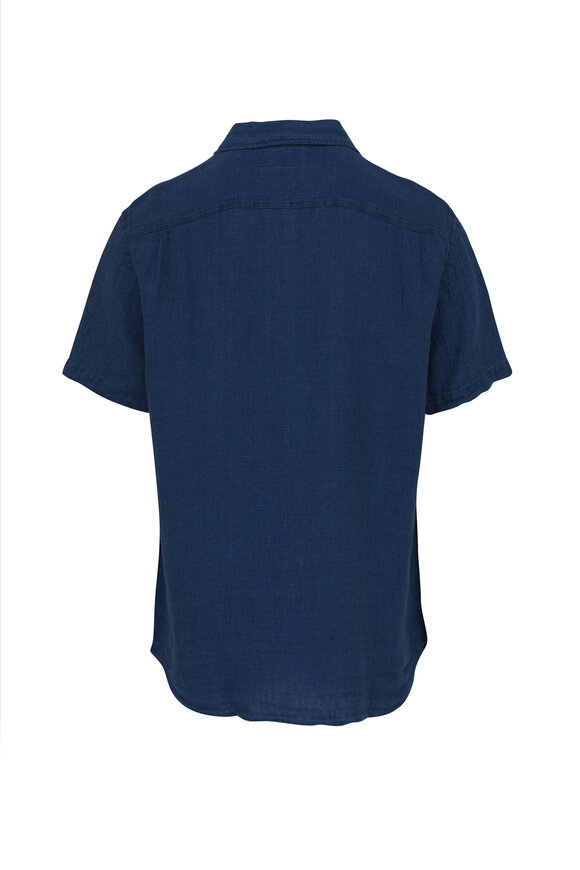 Faherty Brand - Palma Blue Linen Short Sleeve Button Down