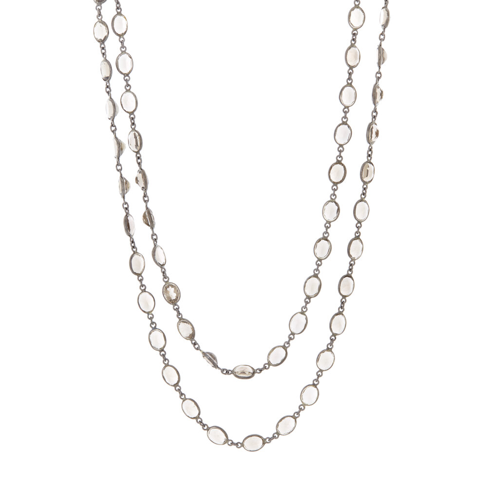 Loriann - Sterling Silver Oval Labradorite Accessory Chain