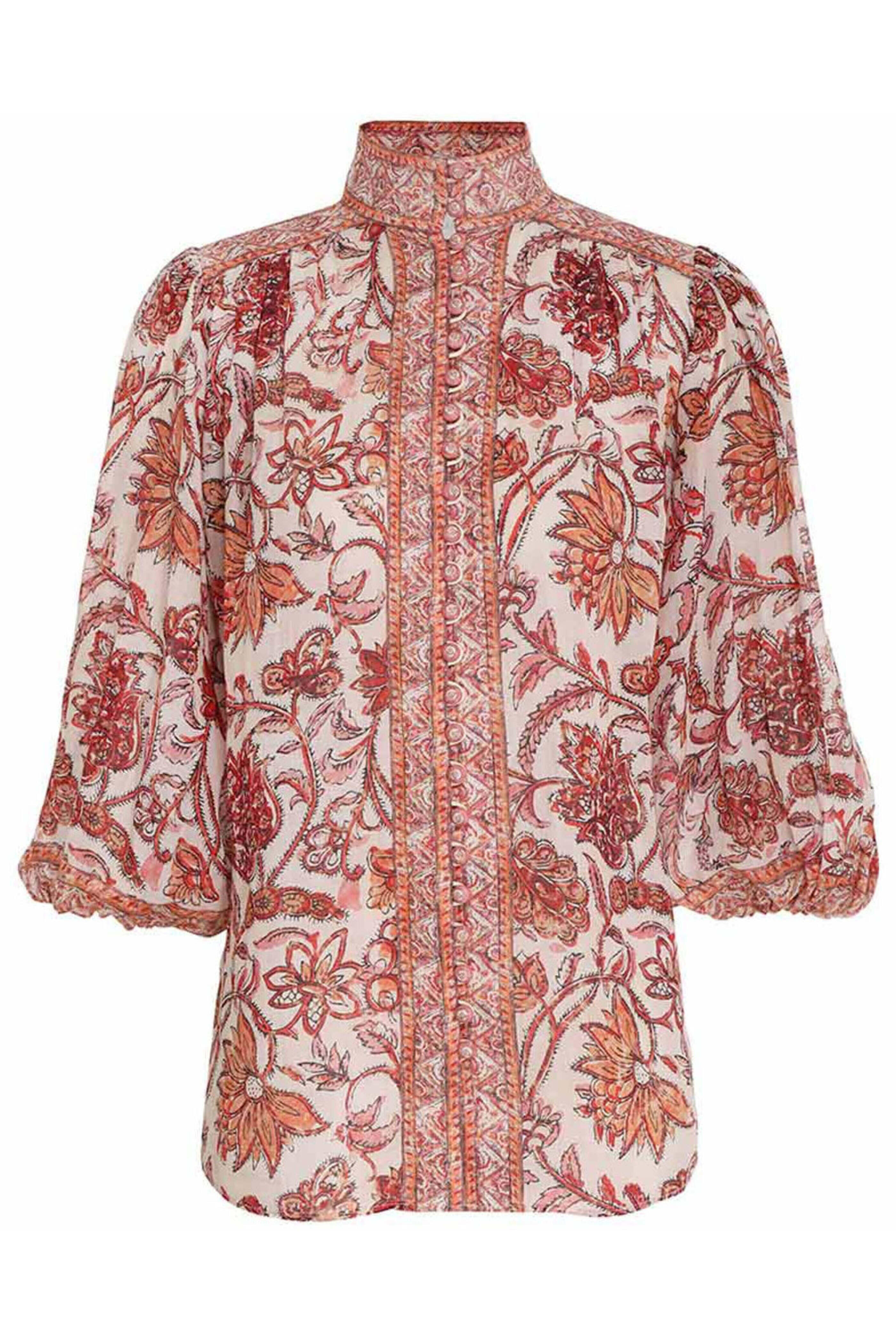 Zimmermann - Sepia Floral Vitali Yoke Blouse