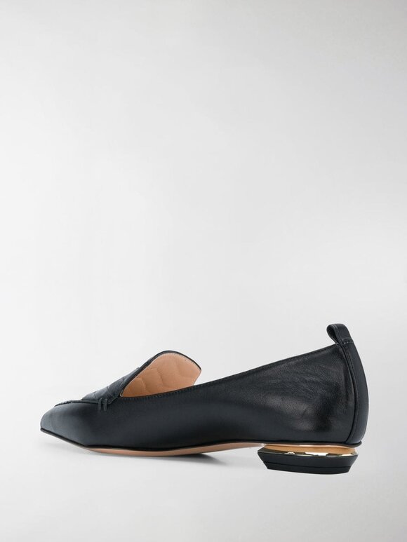 Nicholas Kirkwood - Beya Black Quilted Leather Flat