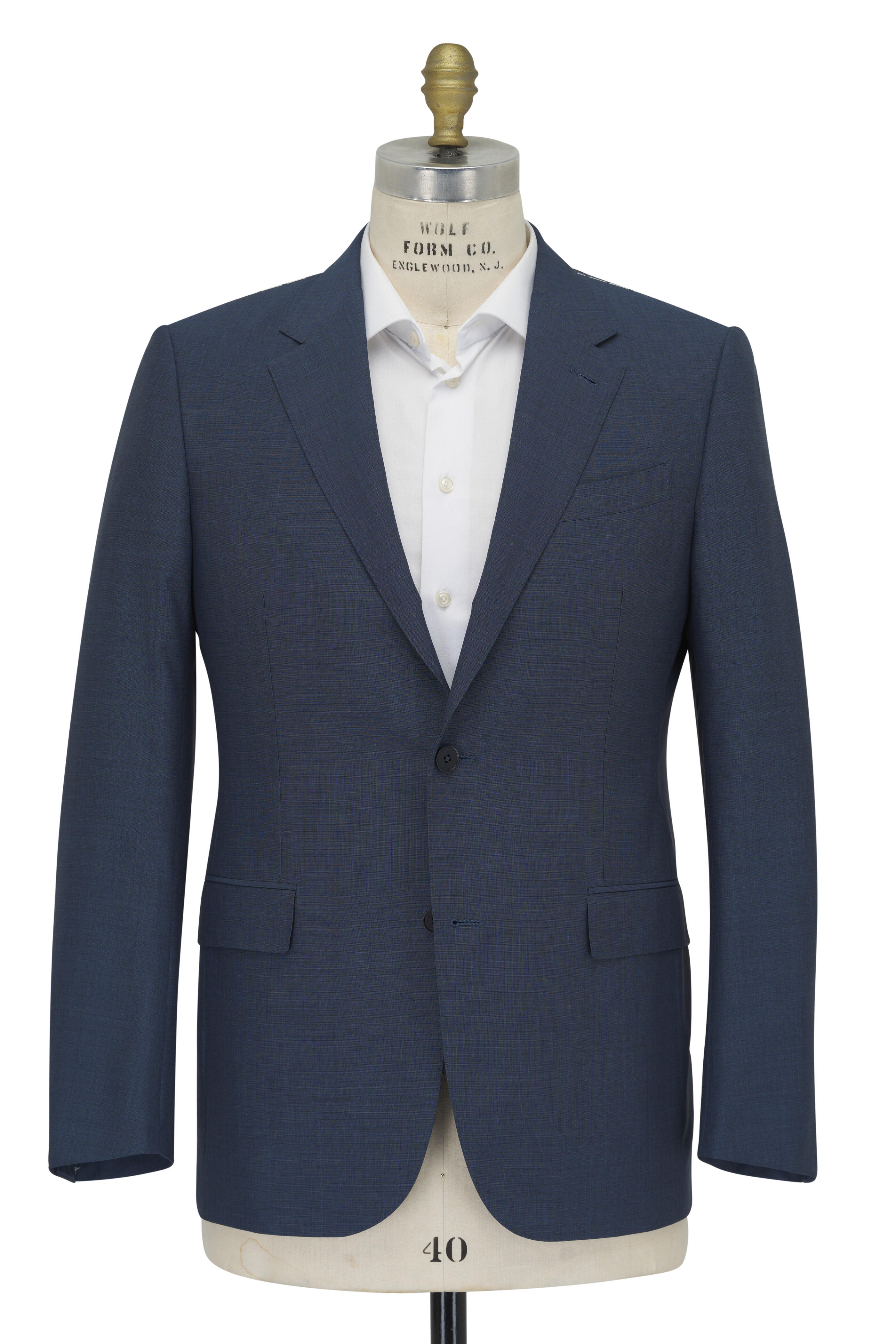 Zegna - Solid Navy Wool & Silk Suit