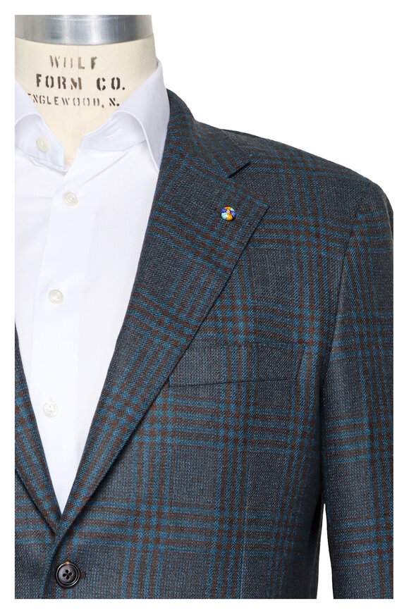 Belvest Dark Teal & Chocolate Brown Sportcoat