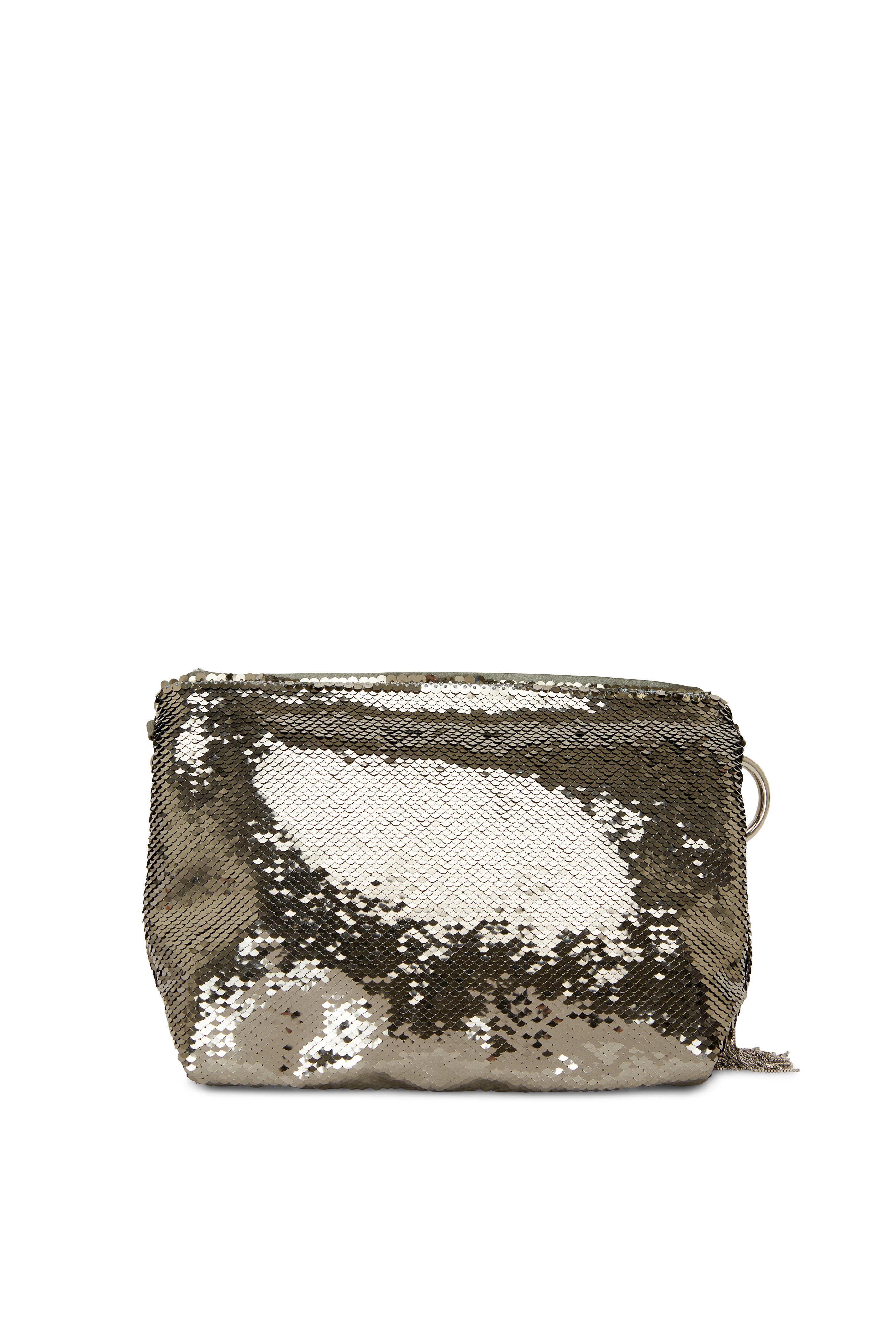 パーティにも [JIMMY CHOO] Callie ショルダーバッグ メタリック Callie metallic leather clutch in silver - Jimmy Choo