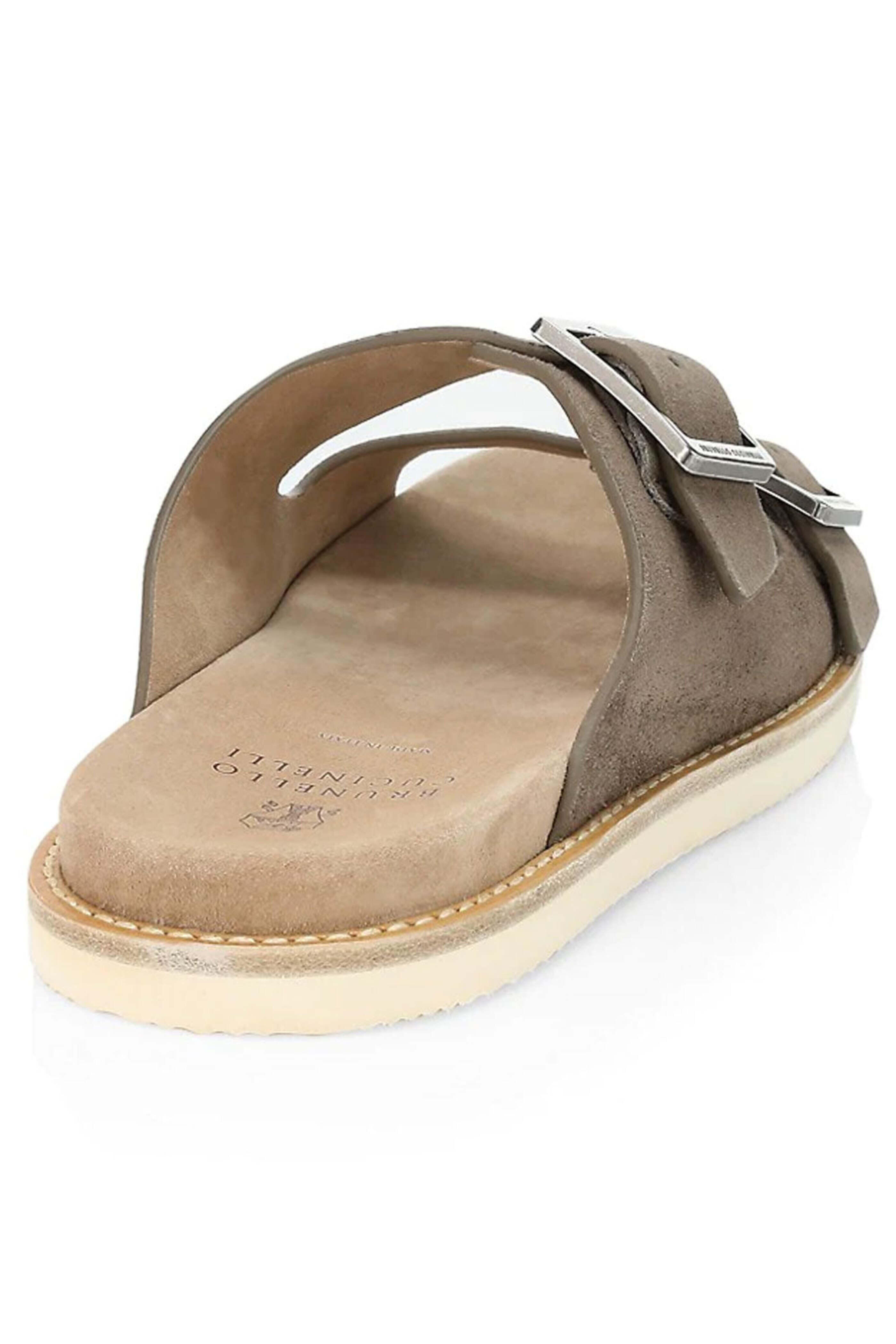 Brunello Cucinelli - Suede Buckle Sandal in Brown