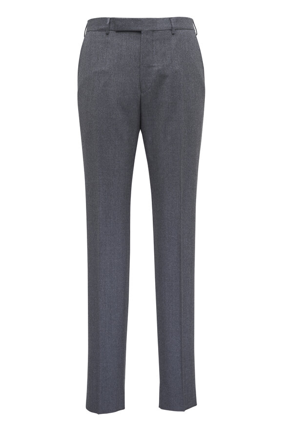 Zegna - Charcoal Gray Stretch Wool Five Pocket Pant