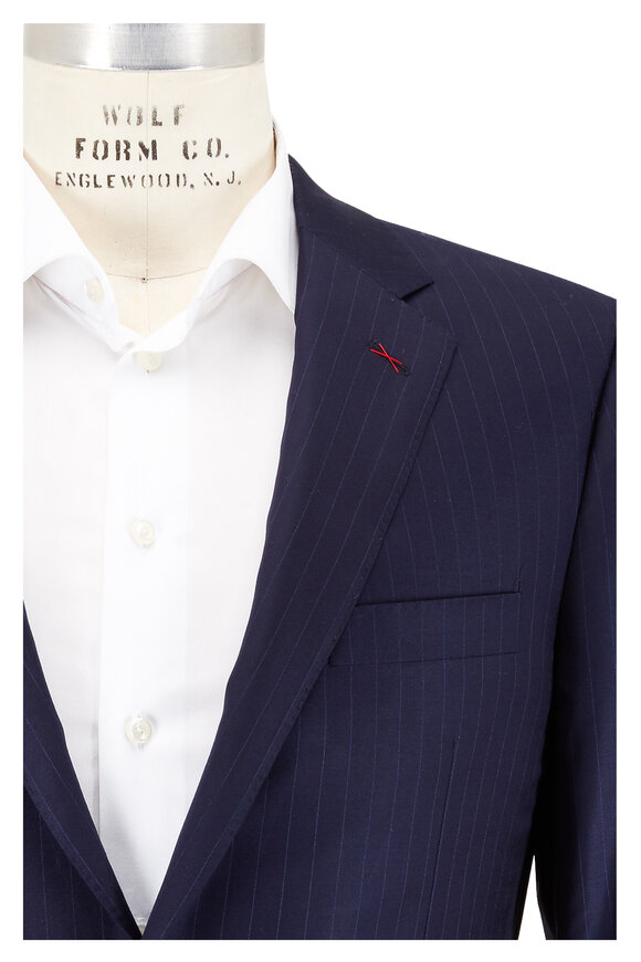 Samuelsohn - Navy Blue Pinstriped Wool Suit