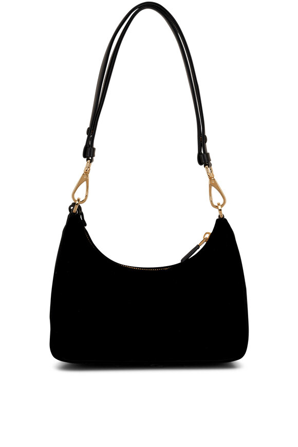 Prada - Mini Black Velvet Shoulder Bag 