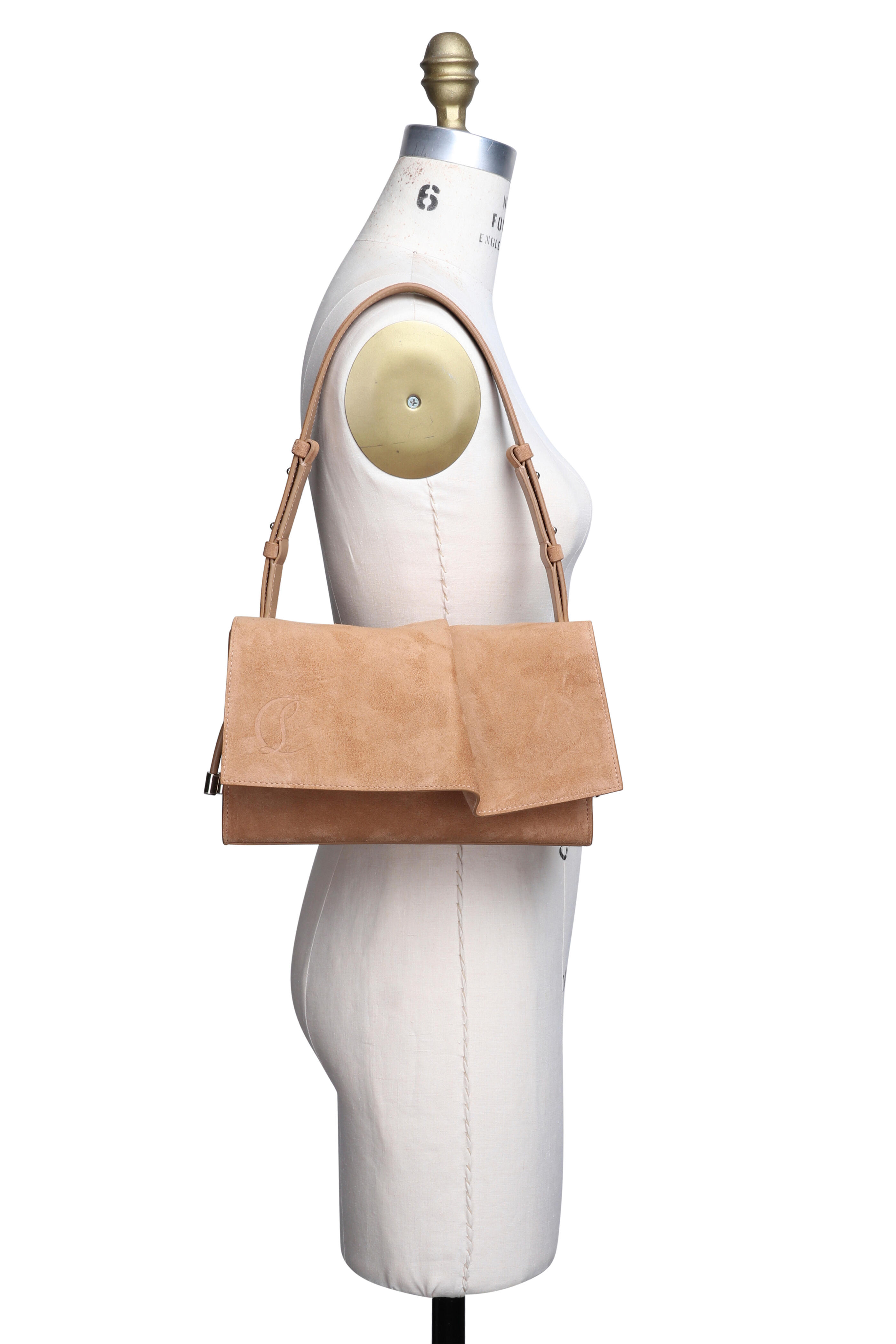 Christian Louboutin - Small Baggy Suede Shoulder Bag in Lionne