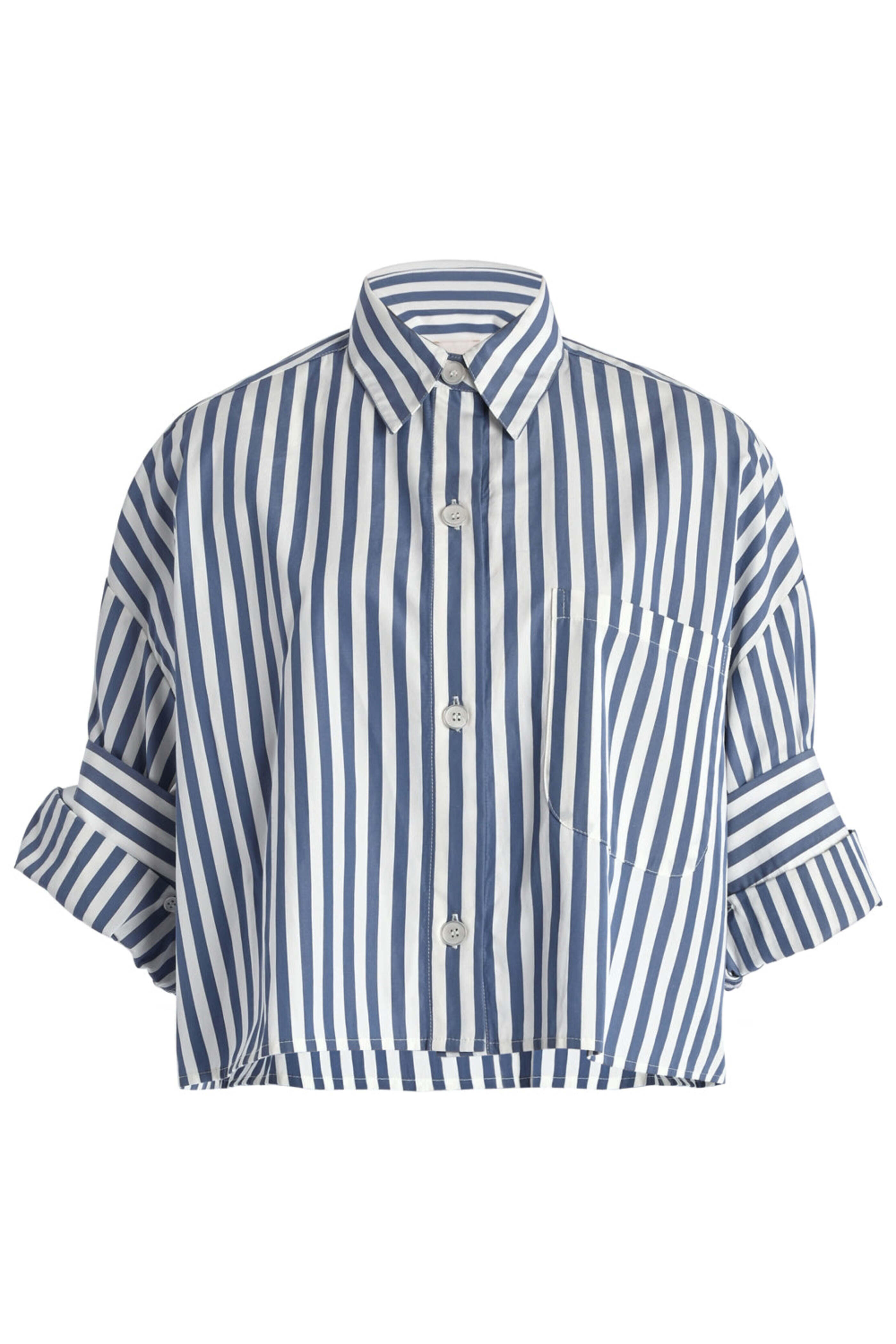 TWP - White and Vintage Denim Stripe Next Ex Shirt