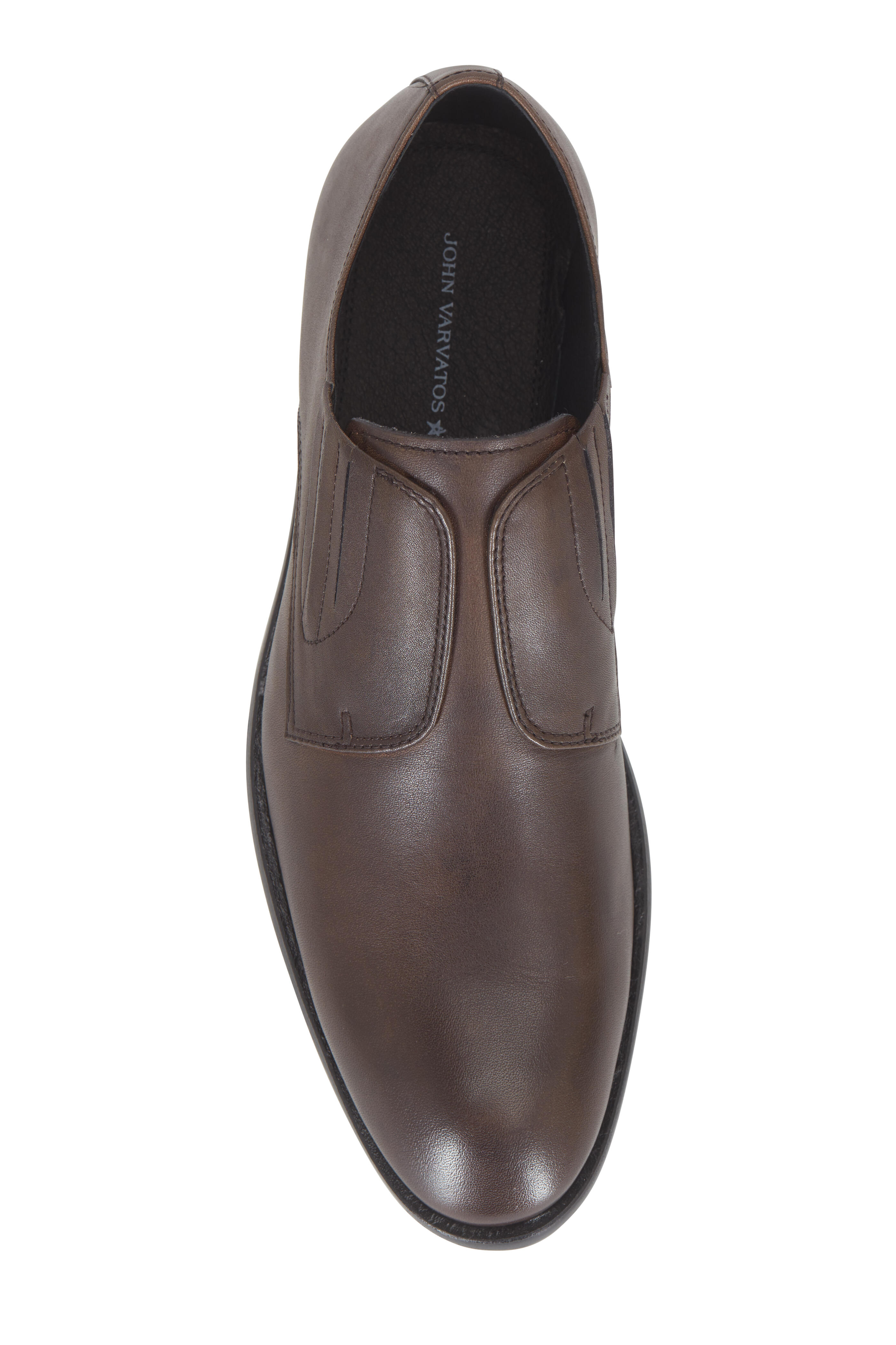 John Varvatos - NYC Cut Espresso Leather Slip-On Derby Shoe