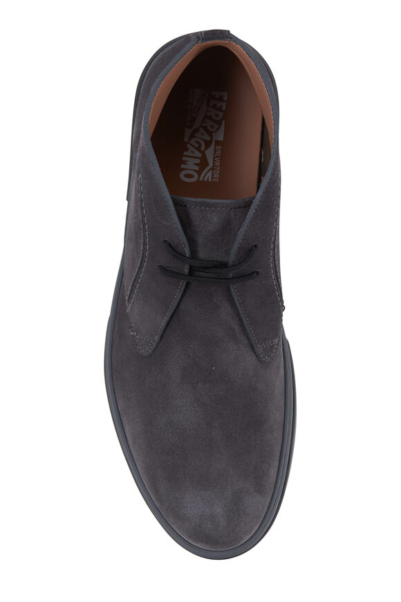 Ferragamo - Alder Charcoal Gray Suede Chukka Boot