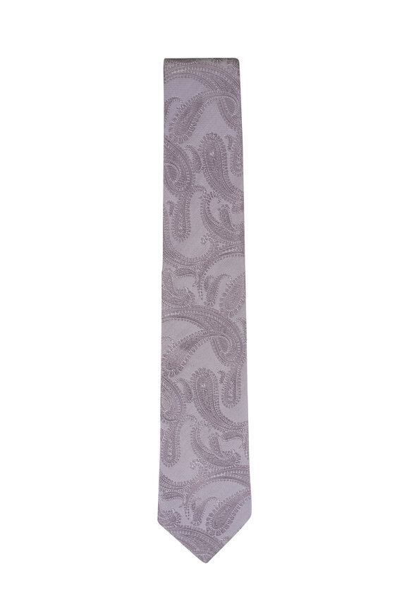 Brunello Cucinelli Jute Paisley Silk Necktie