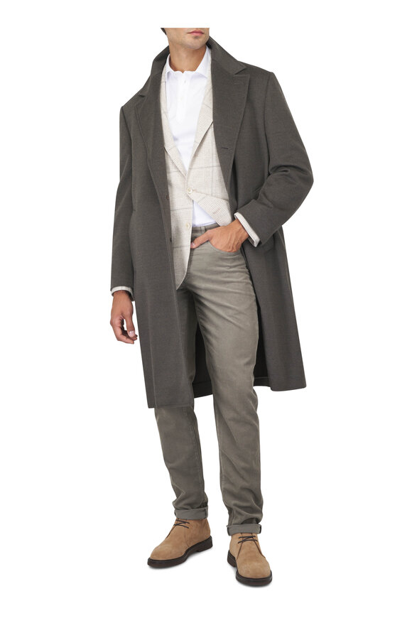 Brunello Cucinelli Sand Check Silk, Wool & Cashmere Sportcoat - view 4