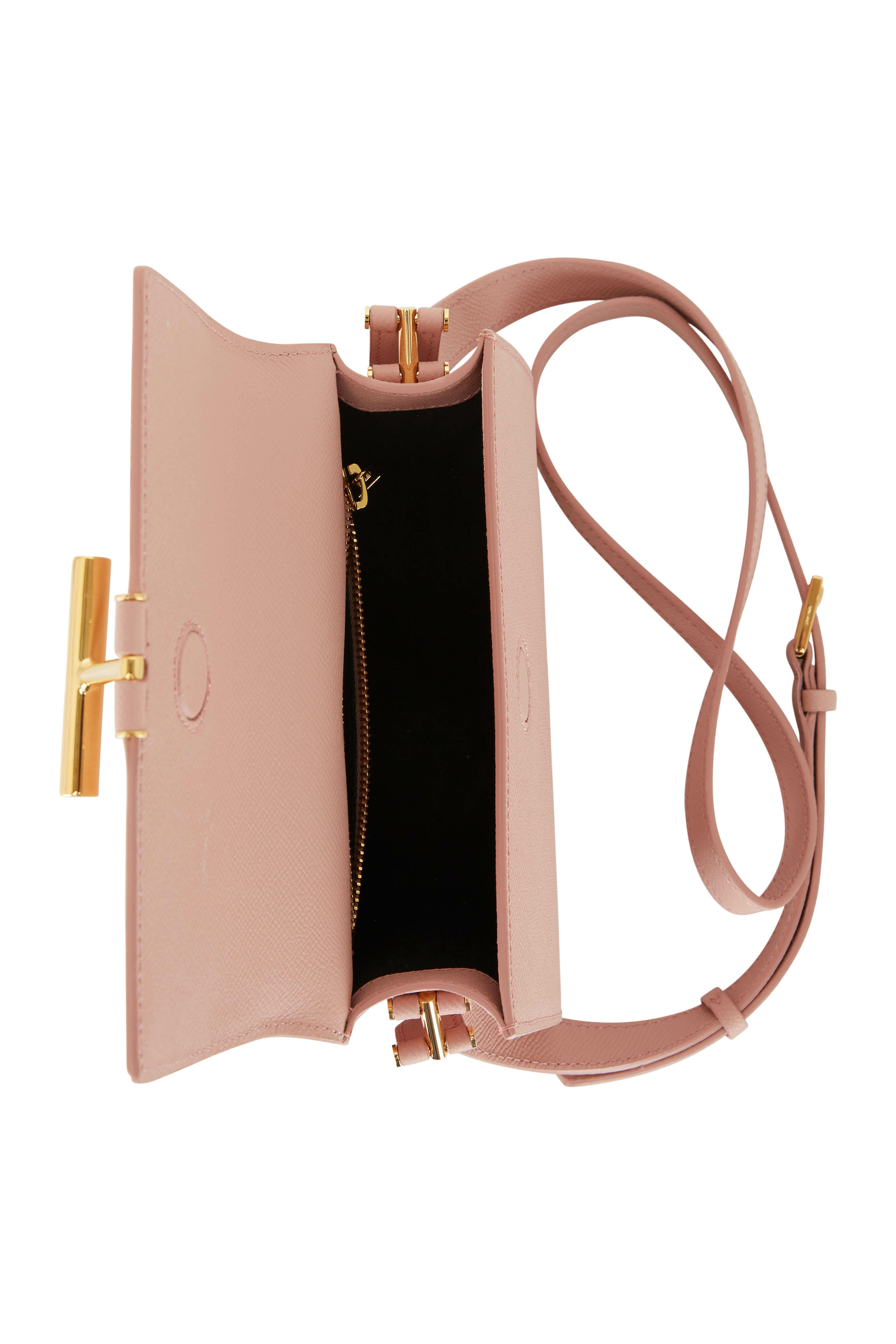Tom Ford - Tara Dusty Pink Leather T Clasp Mini Crossbody