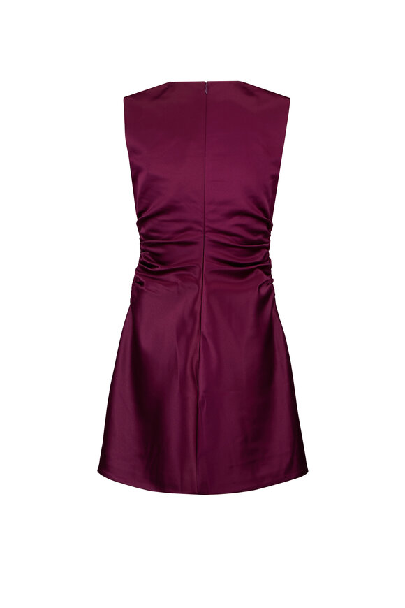 Tanya Taylor Tullulah Blackberry Satin Mini Dress - view 2