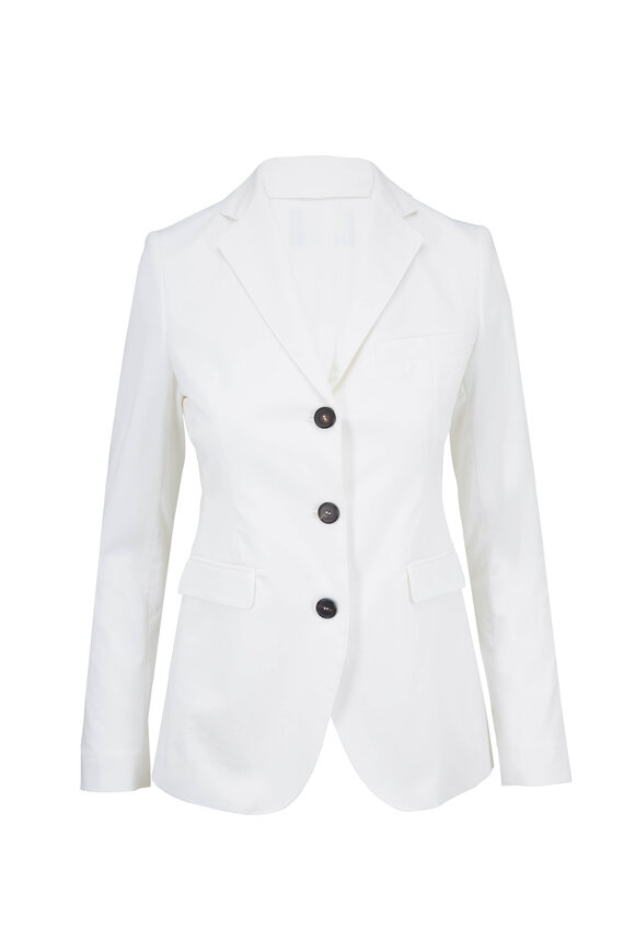 Bogner - Mabel White Cotton Three Button Jacket