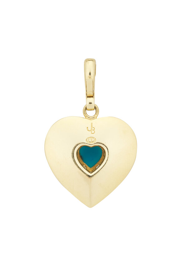 Jenna Blake Diamond & Turquoise Palm Heart Pendant - view 2