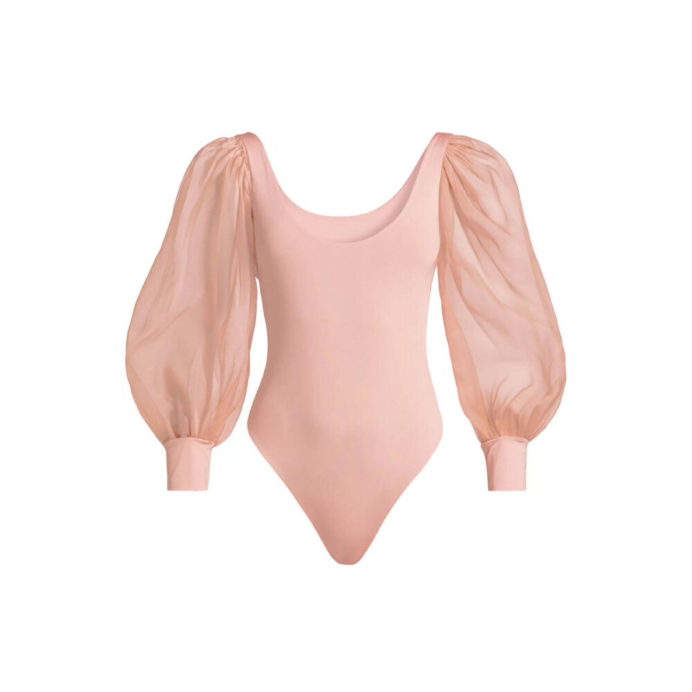 Alice & Olivia - Pale Blush Jilianne Puff Sleeve Bodysuit