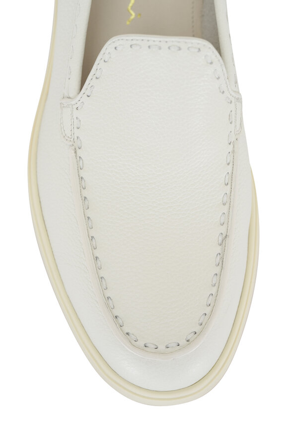 Santoni - Yalta Row White Leather Loafer