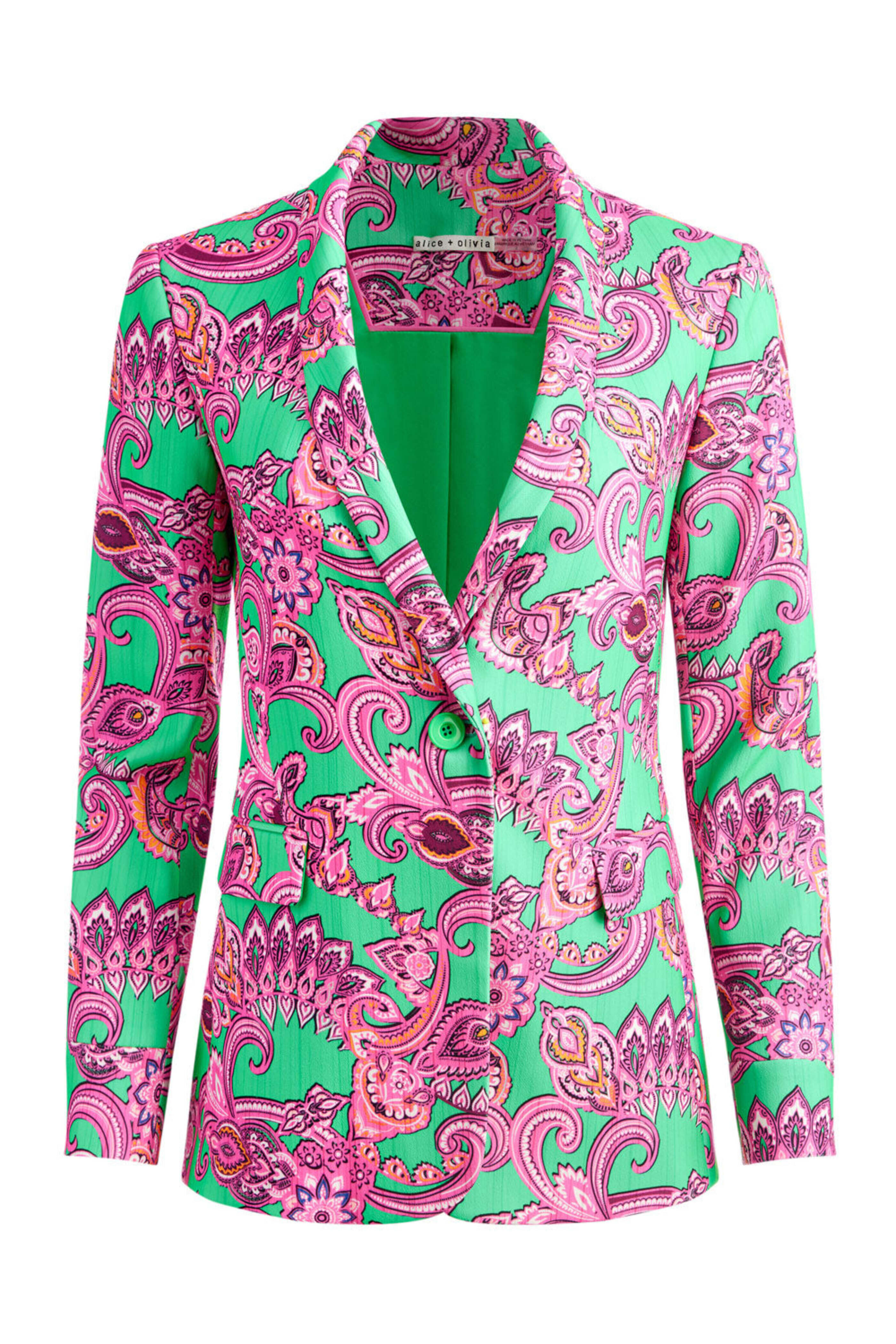 Alice & Olivia - Green Spring Paisley Macey Blazer