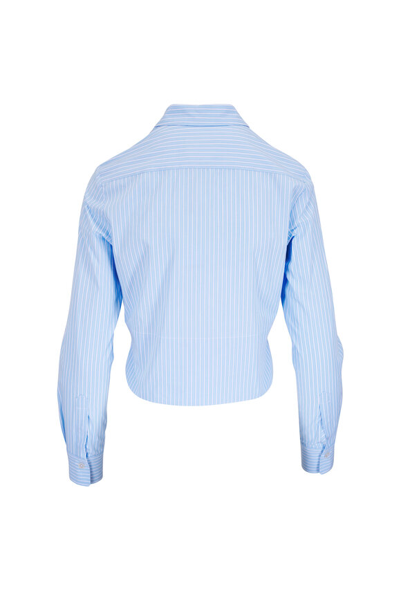 Odeeh Light Blue & White Stripe Cotton Blouse - view 3