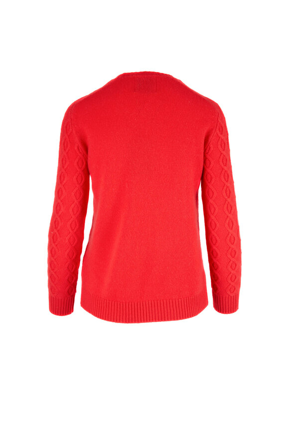 Jumper 1234 - Crimson Chain Stitch Cashmere Sweater