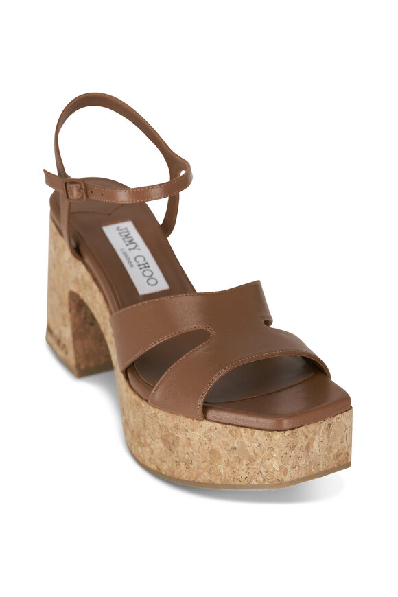 Jimmy Choo - Esha Brown Cork Sandal, 95mm 