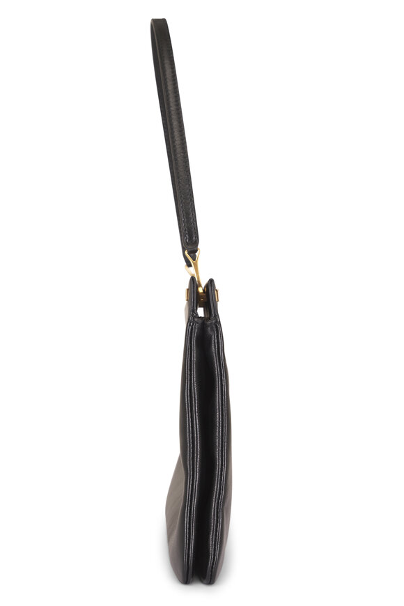 The Row Elise Black Leather Top Handle Bag - view 3