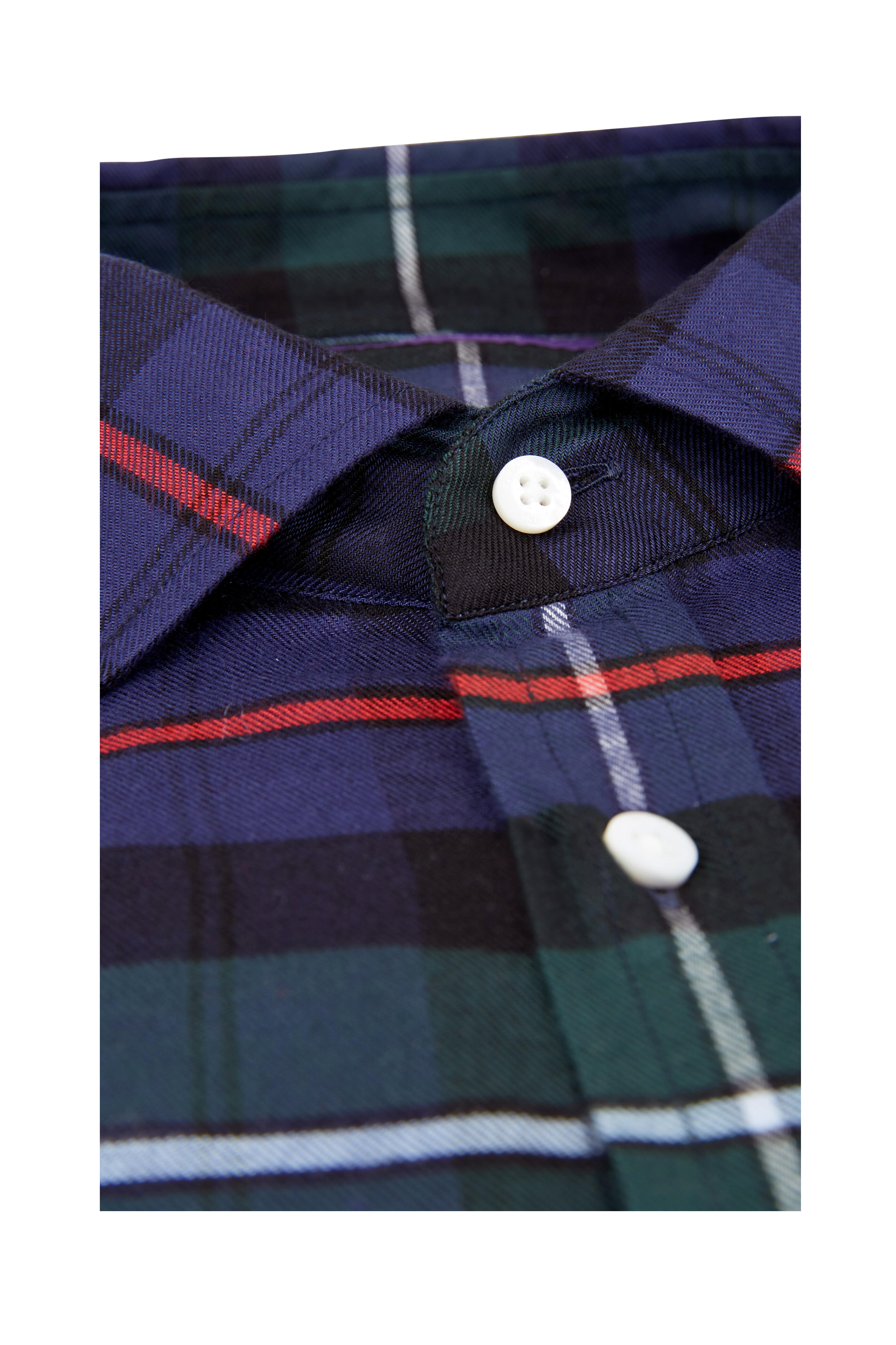 Ralph Lauren Purple Label - Navy Blue Multi Plaid Sport Shirt