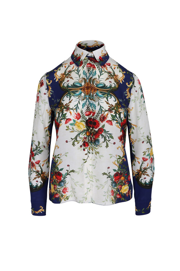 Alice & Olivia Willa Gilded Rose Button Up Blouse