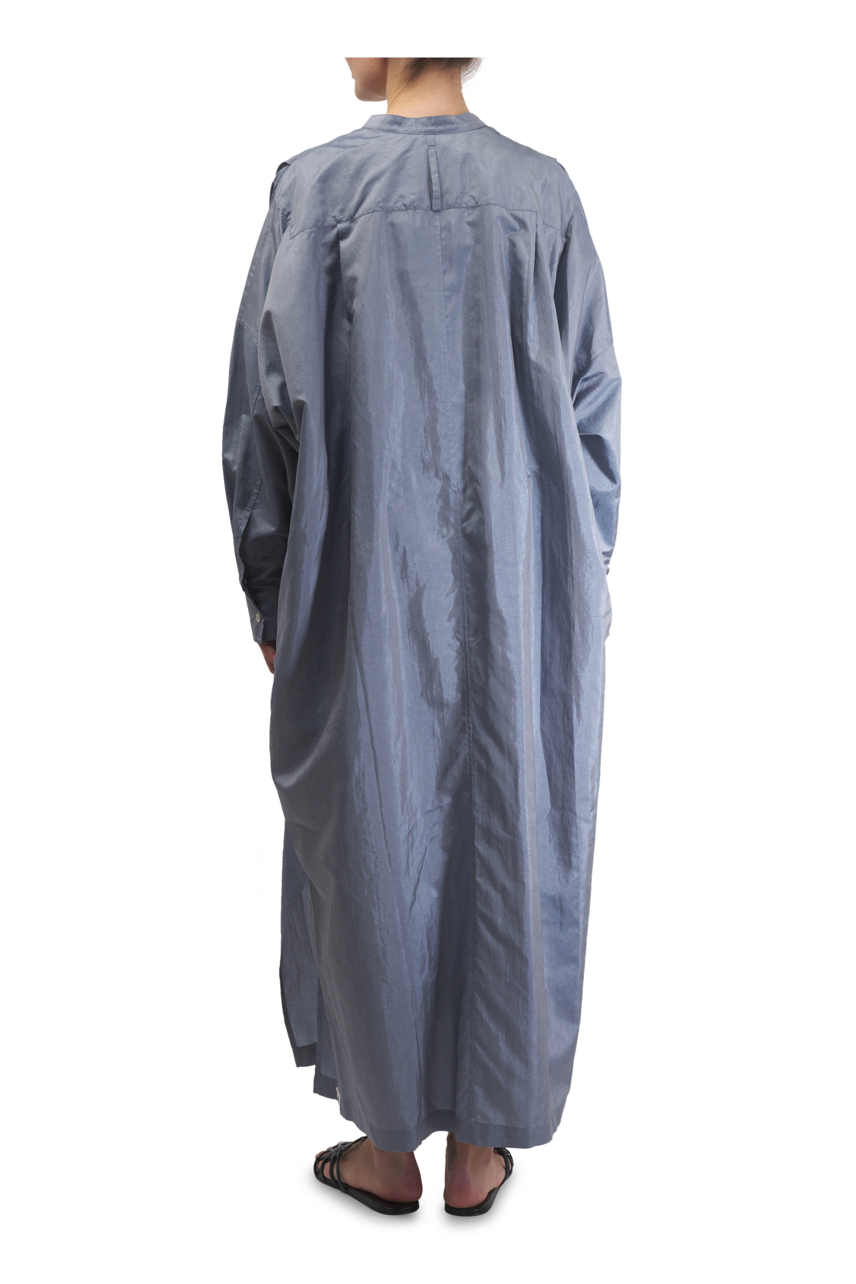 Jil Sander - Light Blue Stand Collar Long Tunic Dress