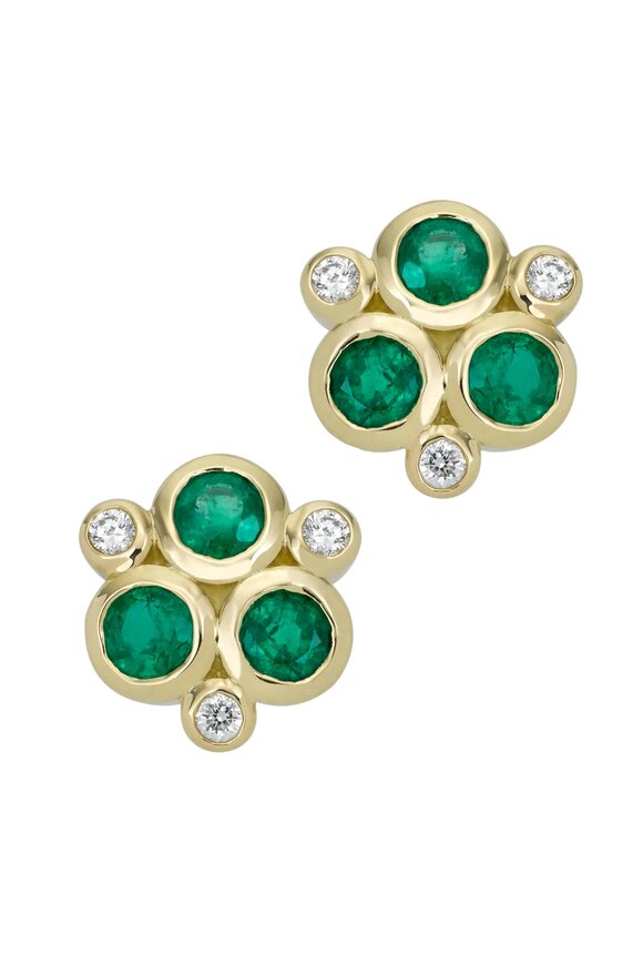 Temple St. Clair Emerald & Diamond Trio Studs