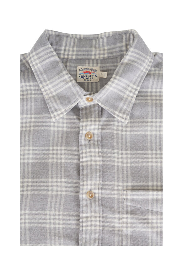 Faherty Brand Timberline Taupe Brushed Cotton Twill Shirt - view 1