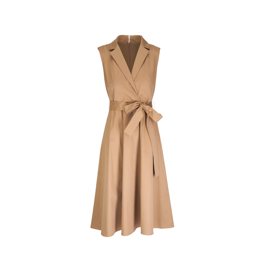 Carolina Herrera - Sand Belted Trench Midi Dress
