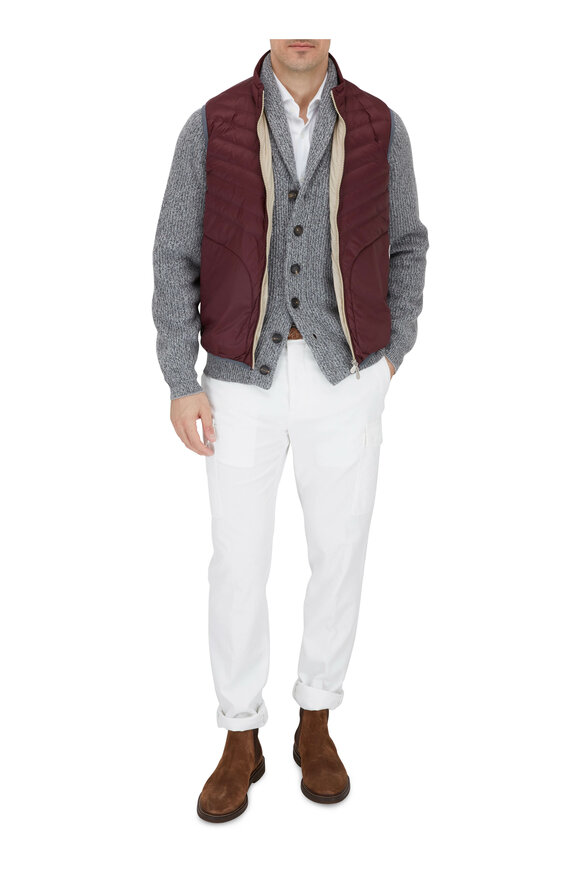 Brunello Cucinelli - Wine Red Quilted Down Vest