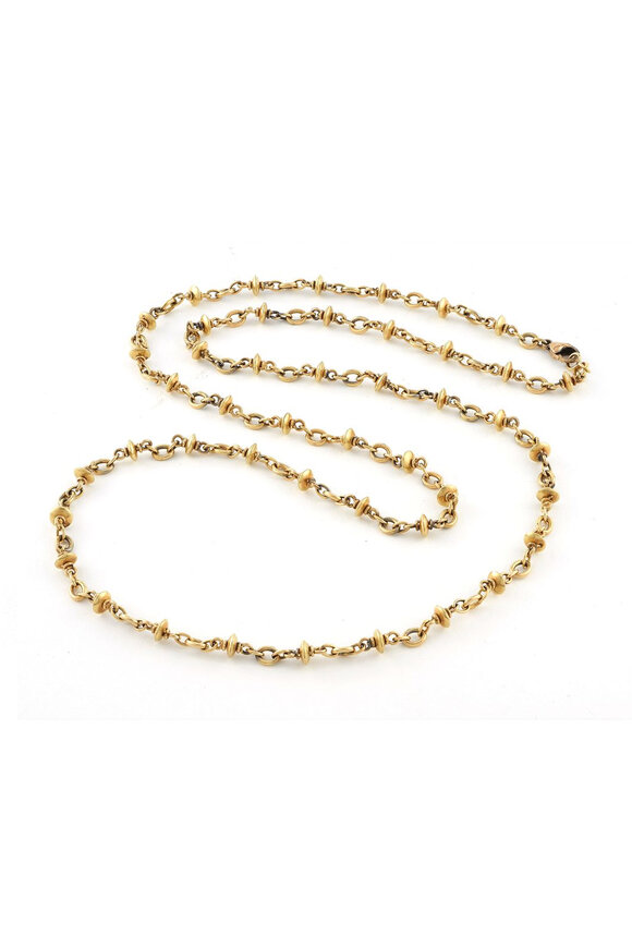 Sylva & Cie Small Gold Disc Chain Link Necklace - view 1