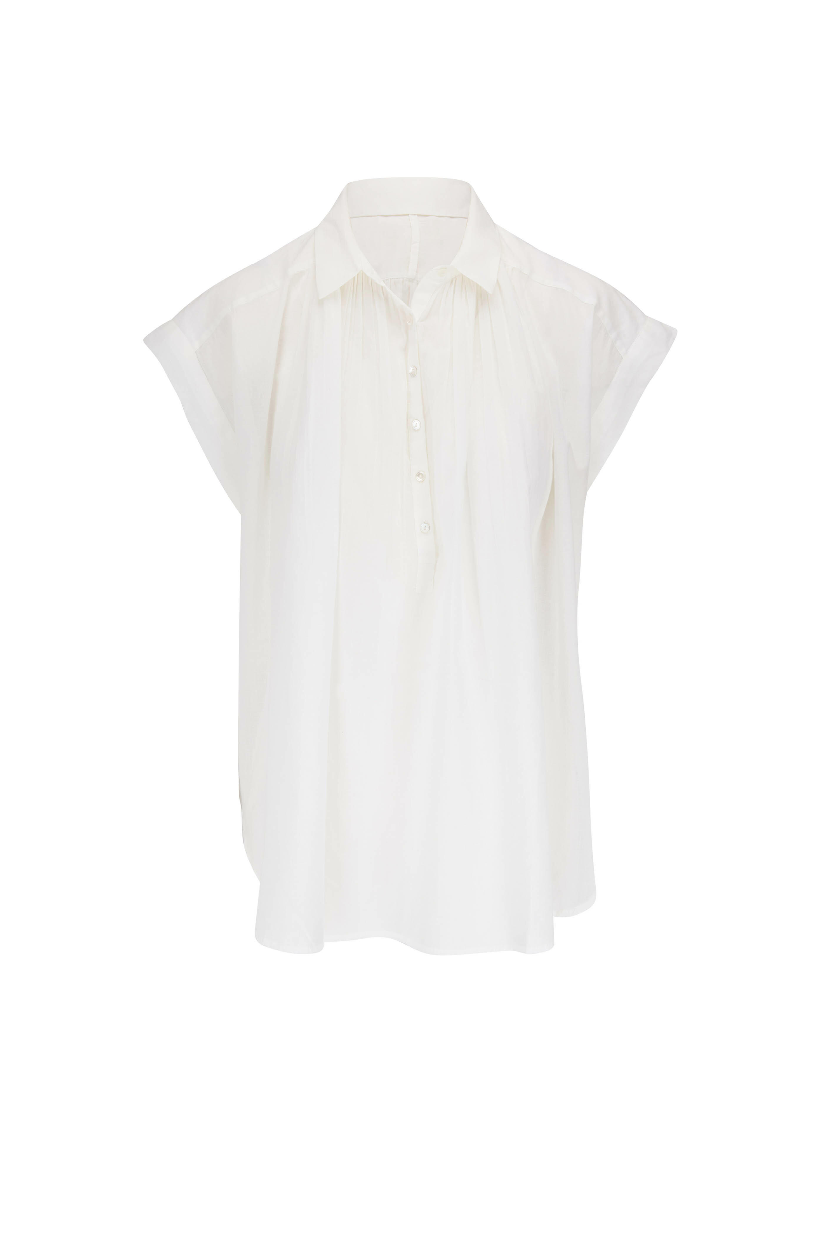 Nili Lotan - Normandy Ivory Cotton Blouse | Mitchell Stores