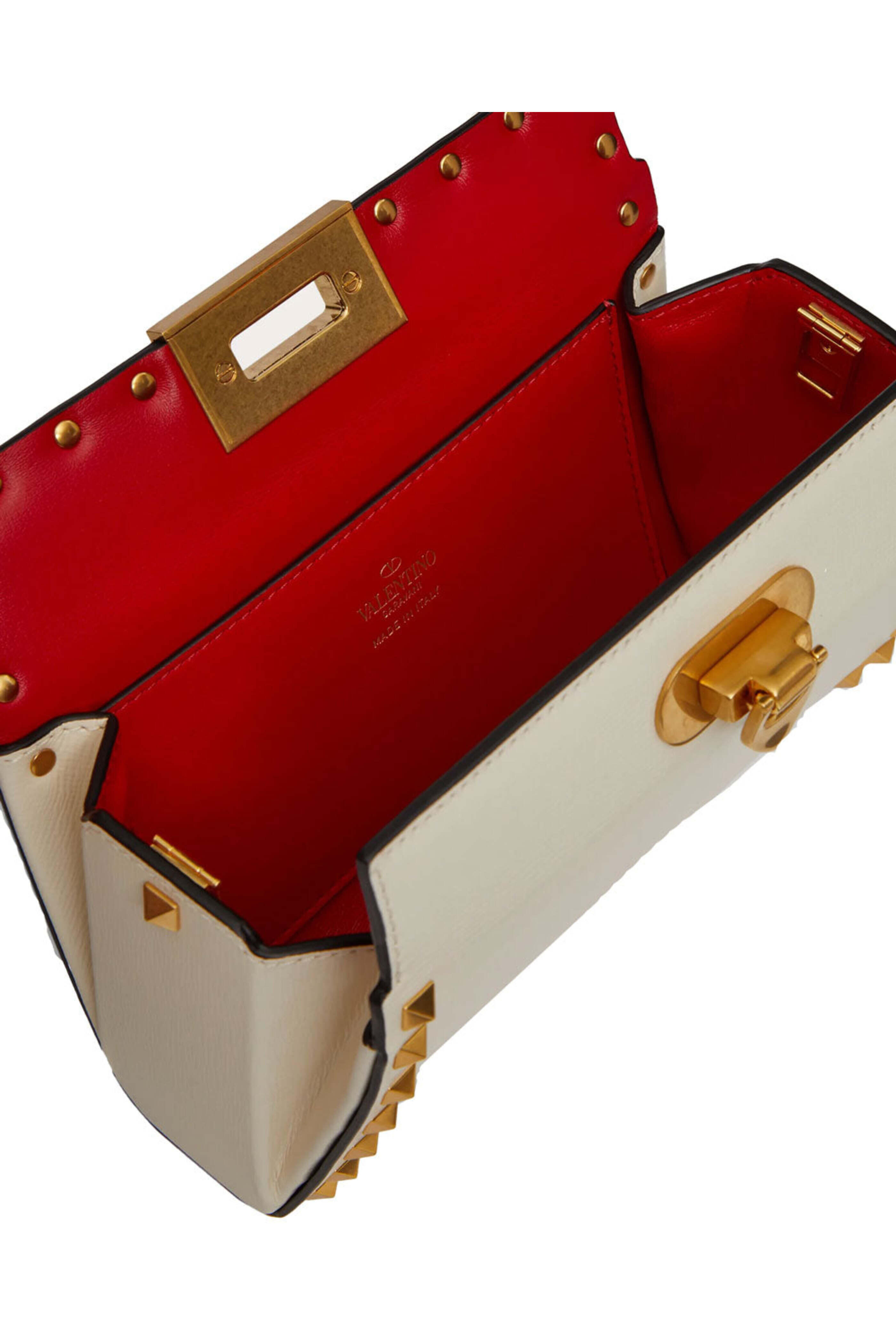 Valentino Garavani - Rockstud Alcove Clutch in Ivory