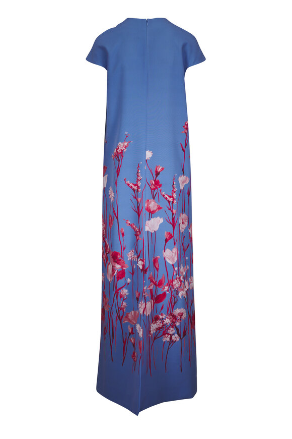 Lela Rose Cornflower Multicolor Floral Crepe Augusta Gown - view 3