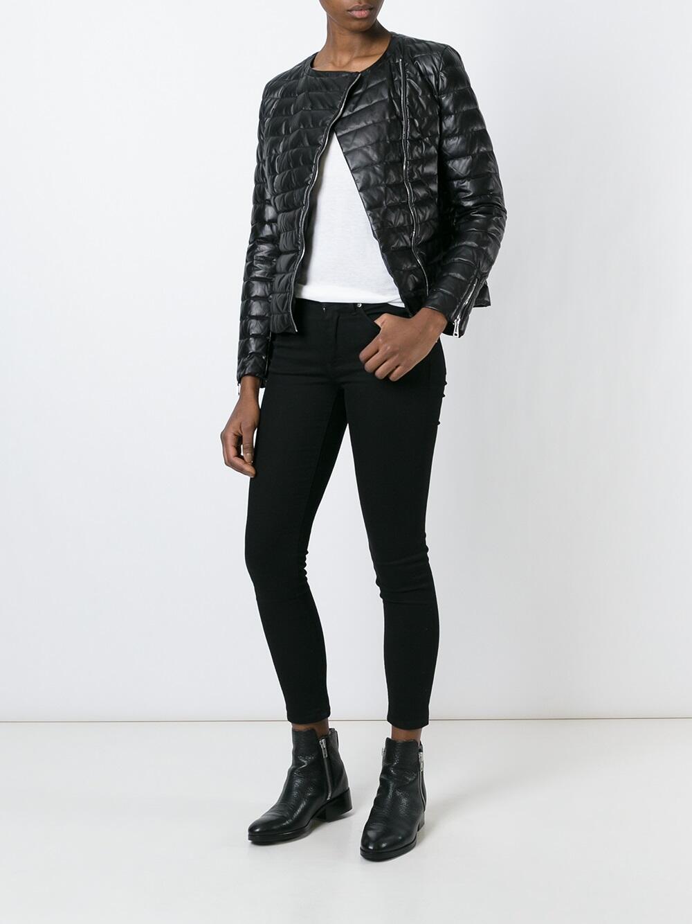Moncler - Black Quilted Leather Puffer Jacket | Mitchell Stores Moncler - Black Quilted Leather Puffer Jacket | Mitchell Stores