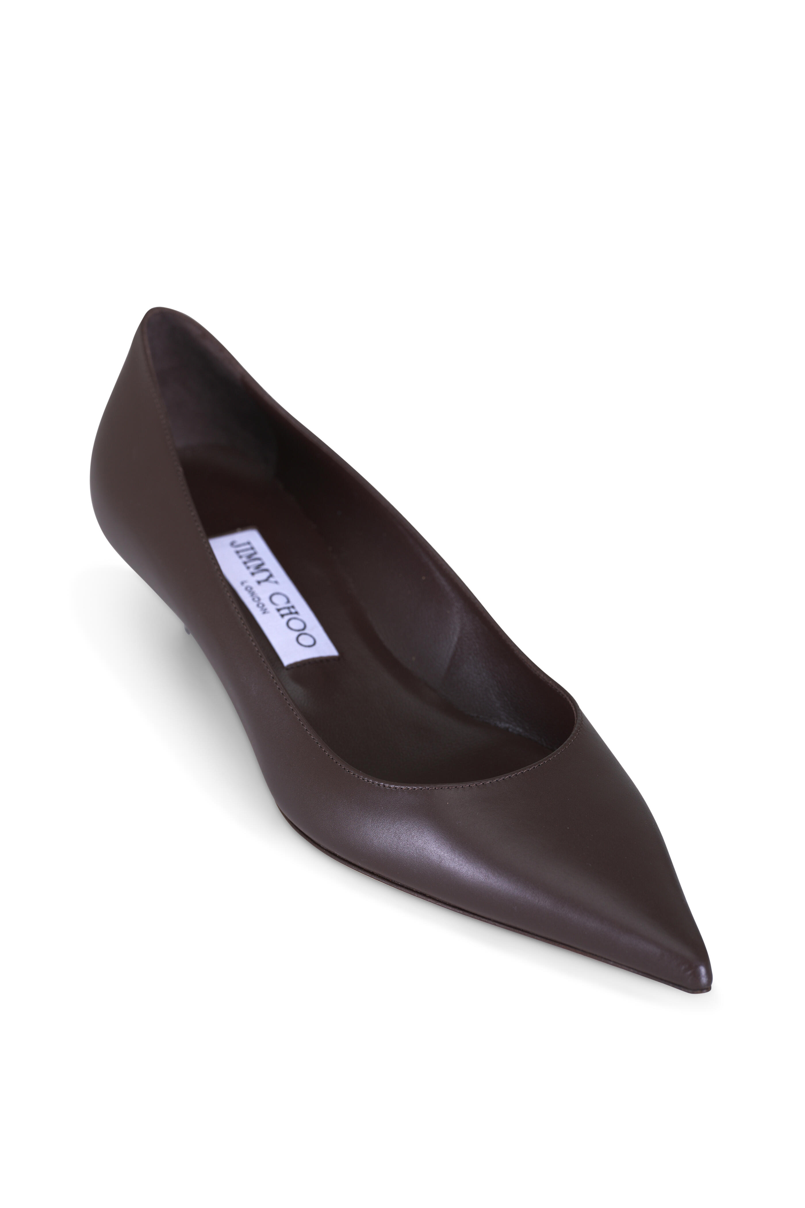 Jimmy Choo - Amelia Chocolate Leather Pump, 35mm - view 1