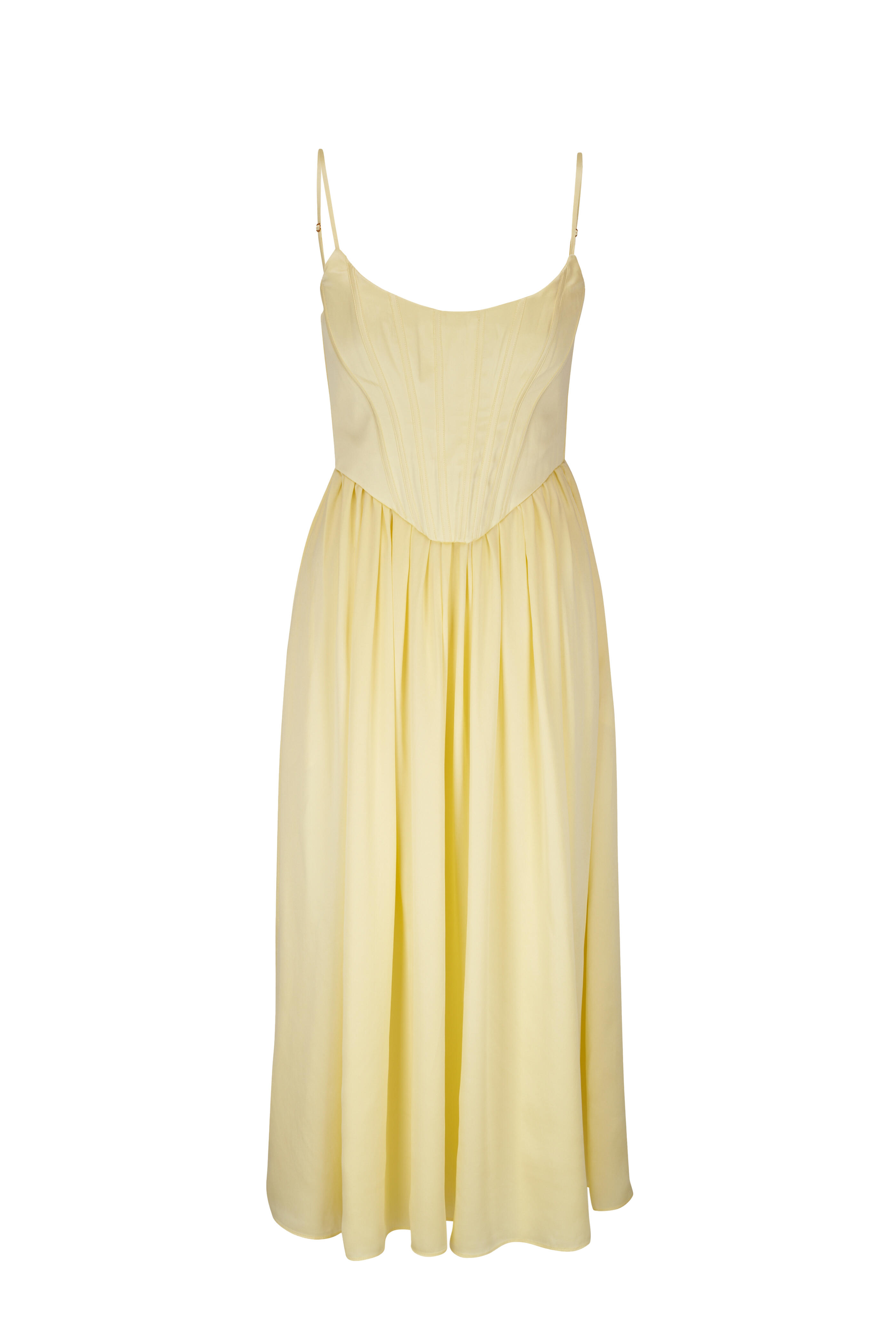 Zimmermann - Lemon Yellow Silk Corset Dress | Mitchell Stores